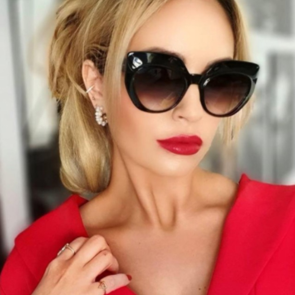 DITA Black Gradient Cat-Eye Sunglasses